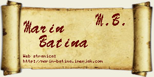 Marin Batina vizit kartica